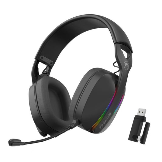 Marvo Scorpion HG9086W Gaming Headphones, Tri-Mode Connection, 2.4GHz Wireless, BT 5.3 or Wired, Stereo Sound, RGB - PC, Android, MAC OS, iOS, PS4, PS5 and Switch Compatible, 40mm Audio Drivers, Omnidirectional Mic