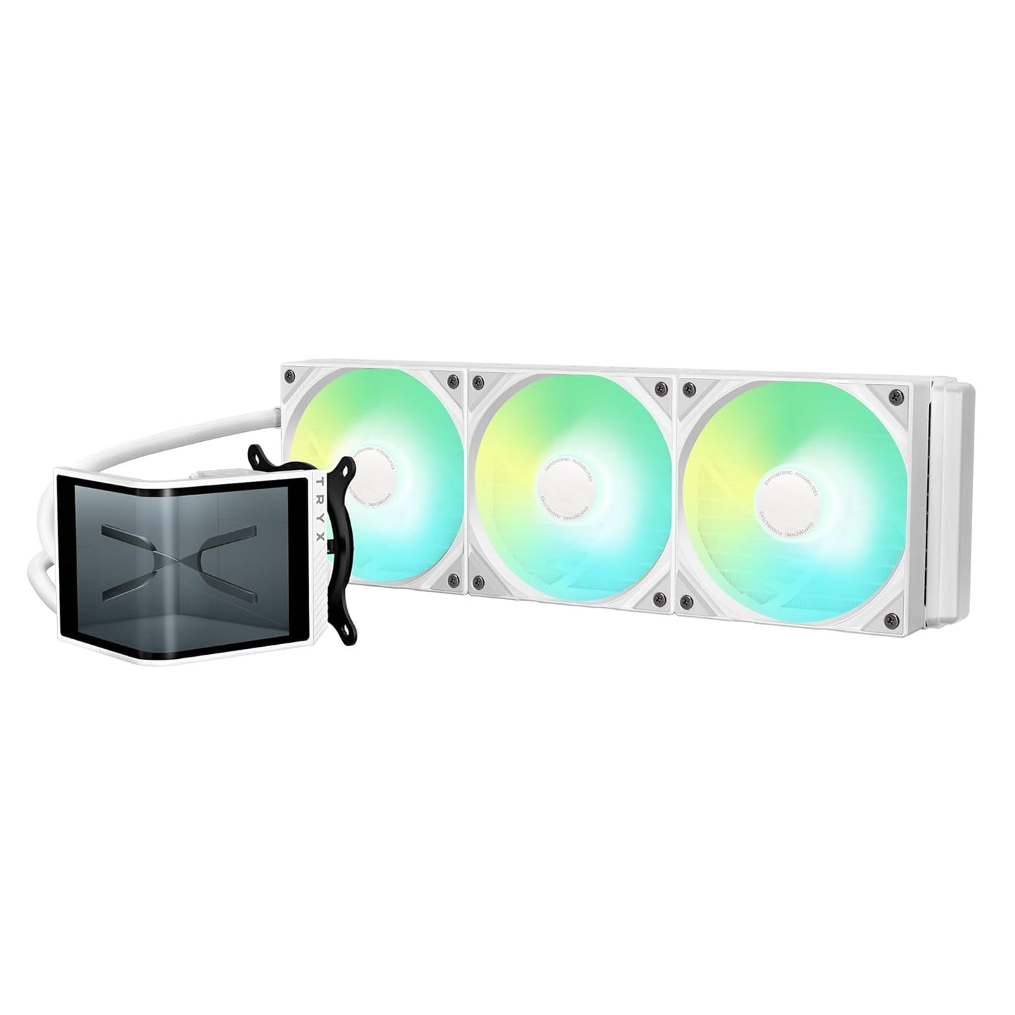 TRYX Panorama SE 360 | 360mm AIO White, 6.5" Curved AMOLED Display, Asetek Pump, 280W TDP, ARGB Fans, for Intel LGA 1851/1700/1200/115X & AMD AM5/AM4