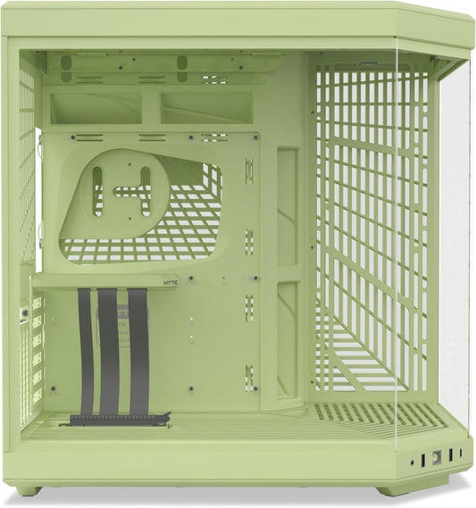 Hyte Y70 Mid-Tower ATX Gaming PC Desktop Case - Panoramic Tempered Glass - Dual Chamber - High Airflow Chassis - PCIE 4.0 Riser Cable Included - New Modern Aesthetic - Matcha Milk (Green)