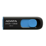 ADATA 128GB UV128 USB 3.0 Memory Pen, Retractable, Capless, Black & Blue