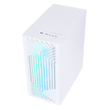 CIT Terra White Micro-ATX PC Gaming Case with 4 x 120mm Infinity Fans Included Tempered Glass Side Panel