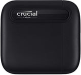 Crucial CT1000X6SSD9 X6 1TB Portable SSD – Up to 540 MB/s – USB 3.2 – External Solid State Drive, USB-C, Black
