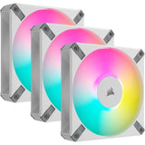 Corsair iCUE AF120 RGB ELITE WHITE 120mm PWM Fan Kit, Triple Pack in White