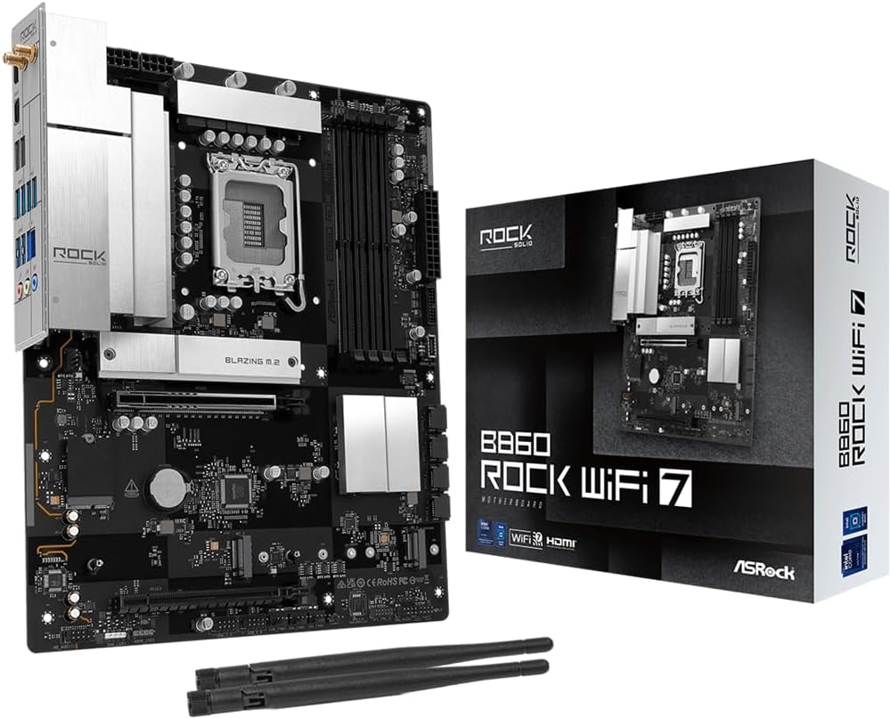 ASRock B860 ROCK WIFI 7 Intel 1851 Socket Motherboard Atx 4X Ddr5 Slots 3X M.2 S
