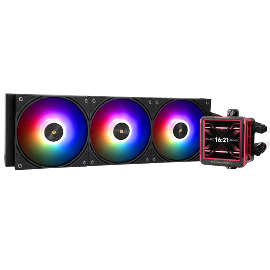 Thermalright FW 360 Ultra ARGB Black AIO CPU Liquid Cooler,IPS LCD Screen with 480x480 Resolution,for AM4/AM5/Intel LGA1851/1700,‘2.88 inch’Magnet-Absorbent LCD Screen for Images-Black
