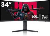 Koorui 34E6uC 34" 165Hz Refresh Rate - G SYnc Compatible 1Ms Response QWHD Gaming Monitor