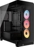 CORSAIR FRAME 4500X RS-R ARGB Panoramic Glass Mid-Tower PC Case – InfiniRail Mounting System, Fits Dual 360mm Radiators, GPU Anti-Sag, 3x RS120R Fans Included – Black