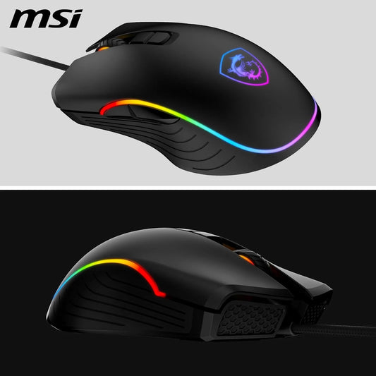 MSI FORGE GM300 Gaming Mouse - 7200DPI Optical Sensor, Symmetrical, 10M+ Click Switches, 7-Buttons, 8ms Latency, RGB LED, 118g - Wired