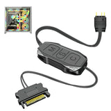 5V 3Pin ARGB Controller, ARGB 3-Pin to Sata 15-Pin Built-in Light Mode, LED Male Connector Splitter Cable for Motherboards Without 5V ARGB - for PC DIY ARGB Fan, LED Light Strip, Lighting Board