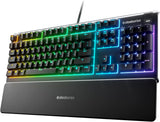 SteelSeries Apex 3 - RGB Gaming Keyboard - 10-Zone RGB Illumination - Premium Magnetic Wrist Rest - English Qwerty Layout PC, Standard