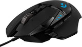 Logitech G G502 HERO High Performance Wired Gaming Mouse, HERO 25K Sensor, 25,600 DPI, RGB, Adjustable Weights, 11 Programmable Buttons, On-Board Memory, PC/Mac - Black