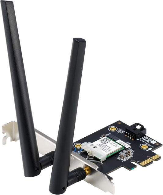 ASUS PCE-BE6500 BE6500 Tri Band PCI-E WiFi 7 (802.11be), Bluetooth 5.4, WPA3 Network Security, OFDMA and MU-MIMO, Multi-link Operation