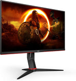 AOC Gaming Q27G2S - 27 Inch QHD Monitor, 165Hz, 1ms MPRT, IPS, FreeSync, Gsync Compatible, Height Adjust, Game Modes (2560x1440 @ 165Hz, 370 cd/m², HDMI 2.0 x 2, DisplayPort 1.4x1)Black-Red