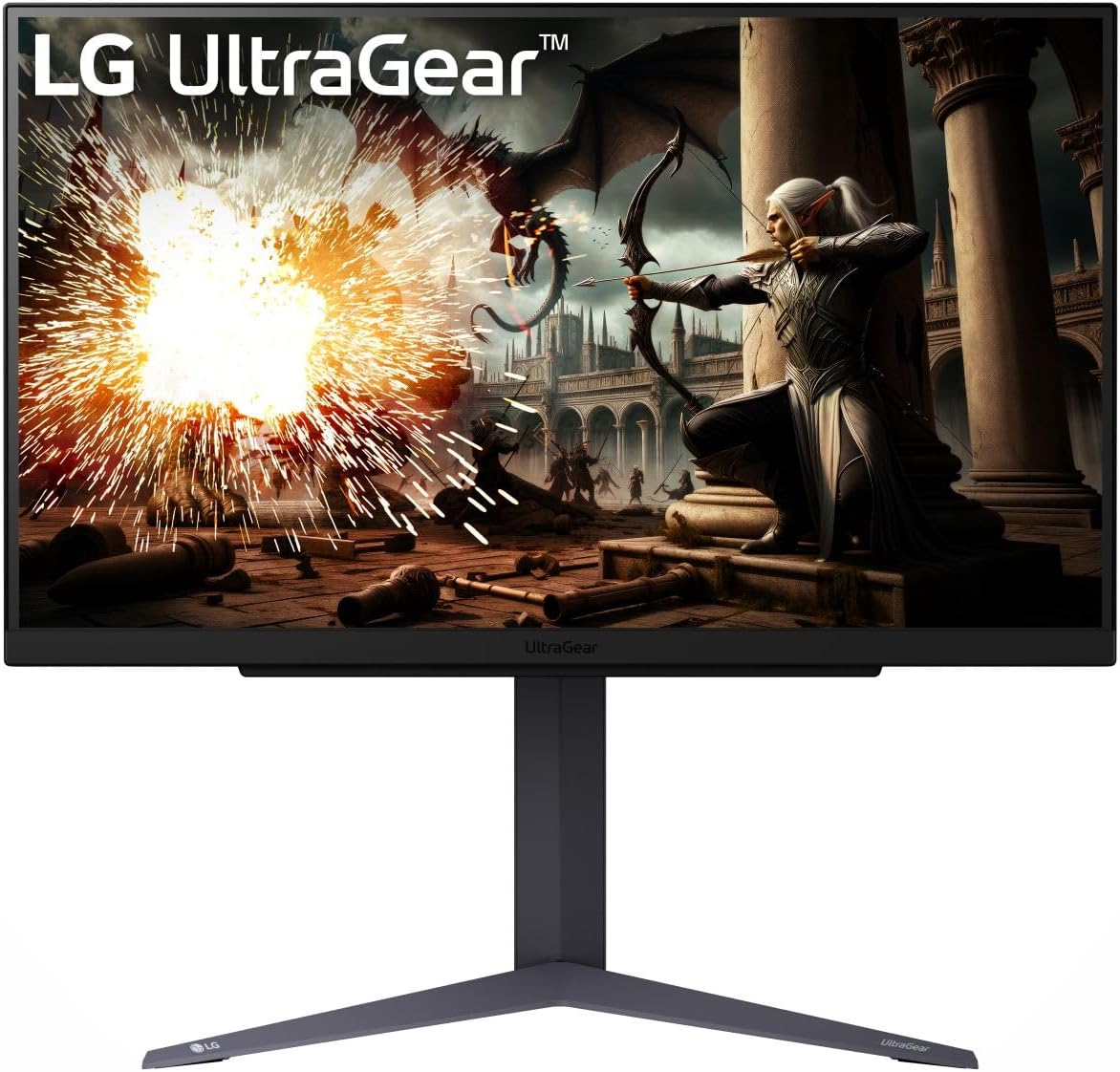 LG UltraGear Gaming Monitor 27GS75QN, 27 inch, 1440p, 180Hz, 1ms Response Time, IPS Display, HDR 10, NVIDIA G-Sync compatible & AMD FreeSync, Smart Energy Saving, DisplayPort, HDMI