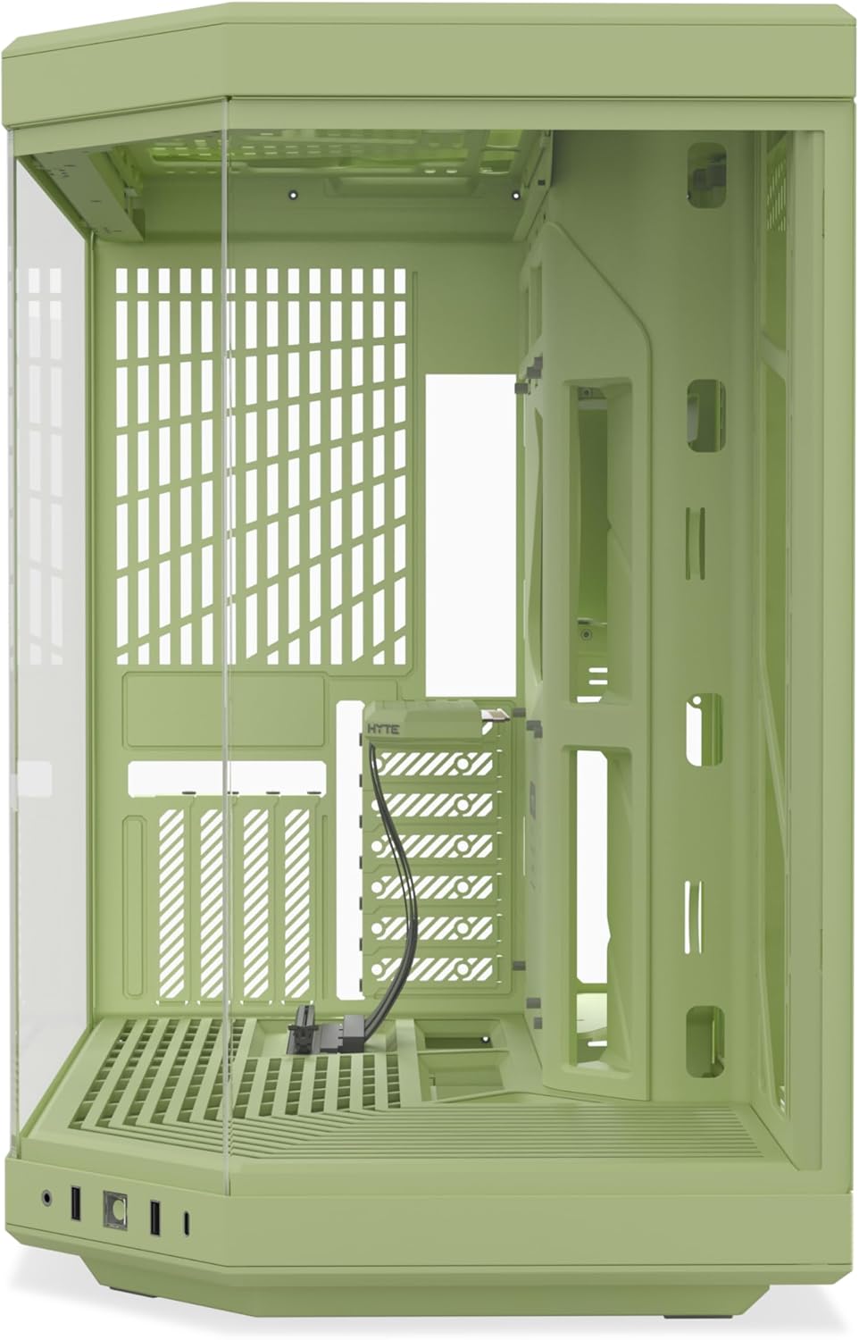 Hyte Y70 Mid-Tower ATX Gaming PC Desktop Case - Panoramic Tempered Glass - Dual Chamber - High Airflow Chassis - PCIE 4.0 Riser Cable Included - New Modern Aesthetic - Matcha Milk (Green)