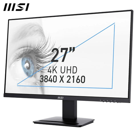 MSI PRO MP273U 27 Inch UHD Office Monitor - 3840 x 2160 IPS Panel, PIP/PBP, Wide Color Gamut, Eye-Friendly Screen, Built-in Speakers, Tilt-Adjustable - HDMI 2.0b, DP (1.4a)