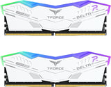 TEAMGROUP T-Force Delta Alpha RGB DDR5 Ram 64GB Kit (2x32GB) 6000MHz (PC5-48000) CL38 Intel XMP 3.0 & AMD Expo Compatible Desktop Memory Module Ram White FF8D564G6000HC38JDC01