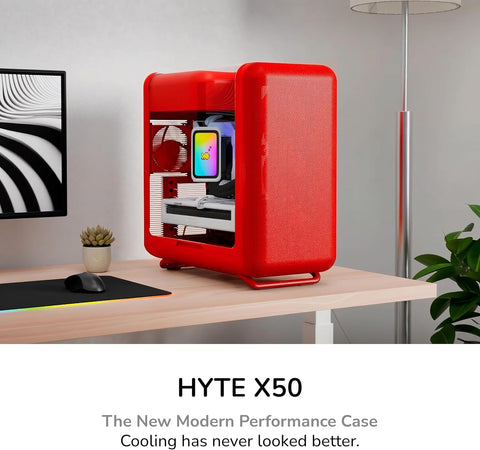 Hyte X50 Modern Performance ATX Mid-Tower PC Gaming Case - Wild Cherry ...