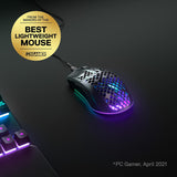 SteelSeries Aerox 3 Wireless - Super Light Wireless Gaming Mouse - 18,000 CPI TrueMove Air Optical Sensor - 200 Hour Battery Life - Black