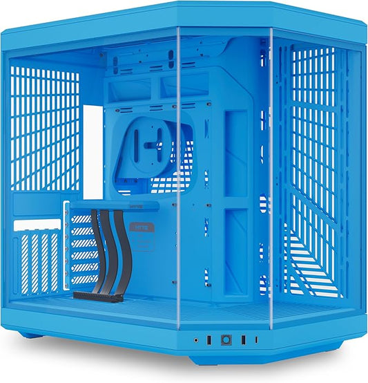 HYTE Y70 Mid-Tower ATX Gaming PC Desktop Case - Panoramic Tempered Glass - Dual Chamber - High Airflow Chassis - PCIE 4.0 Riser Cable Included - New Modern Aesthetic - Blueberry Milk (Blue)