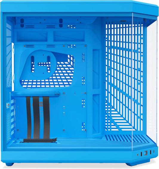 HYTE Y70 Mid-Tower ATX Gaming PC Desktop Case - Panoramic Tempered Glass - Dual Chamber - High Airflow Chassis - PCIE 4.0 Riser Cable Included - New Modern Aesthetic - Blueberry Milk (Blue)