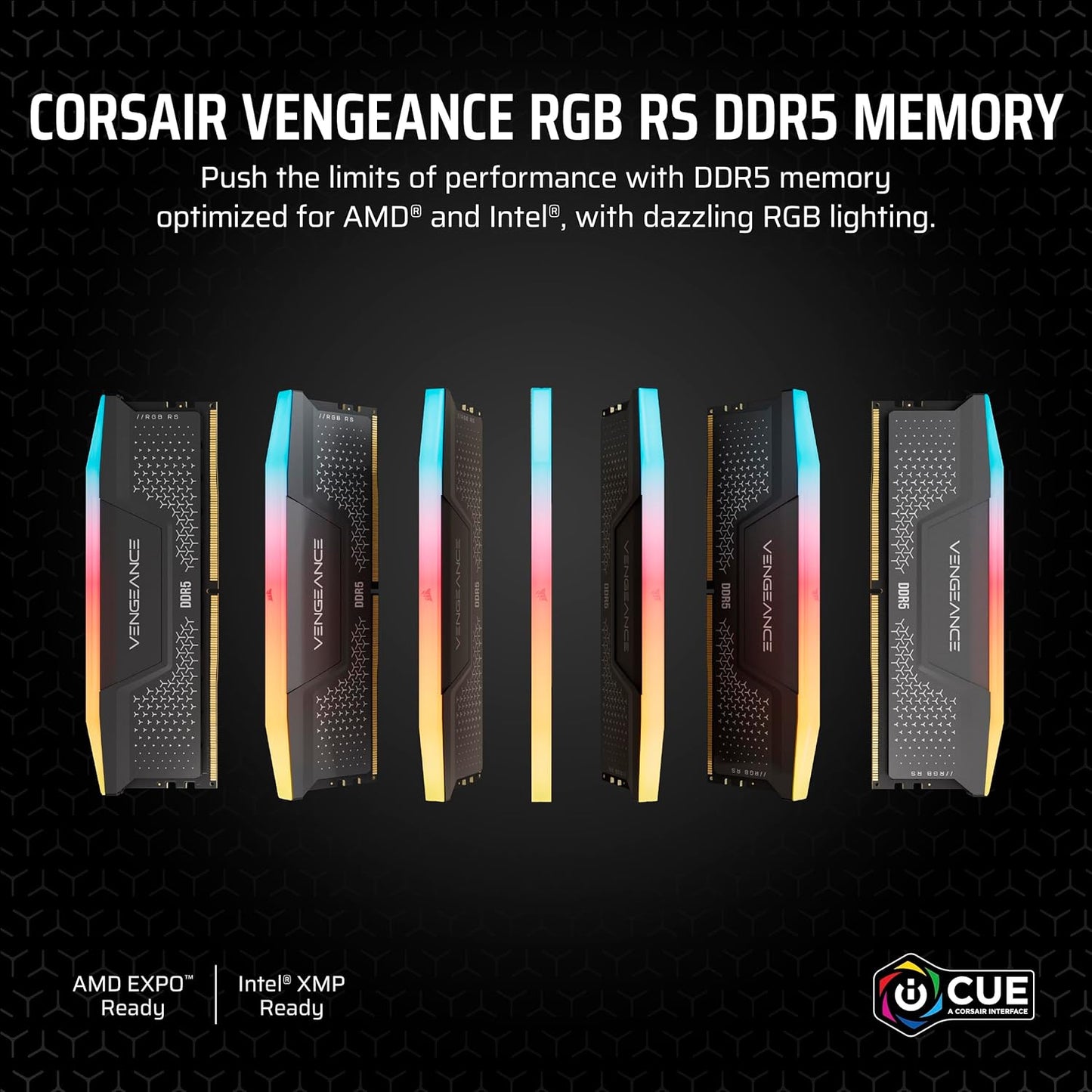 CORSAIR VENGEANCE RGB RS DDR5 32GB (2 x 16GB) Up To 6000MHz AMD INTEL RAM