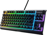 SteelSeries Apex 3 TKL - RGB Gaming Keyboard - Tenkeyless Compact Esports Form Factor - 8-Zone RGB Illumination - IP32 Water & Dust Resistant - English QWERTY Layout