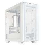 Asus A21 Gaming Case w/ Glass Window, Micro ATX, Mesh Front, 380mm GPU & 360mm Radiator Support, Asus BTF Compatible, White