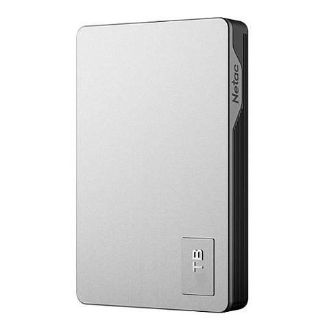 Netac K338 4TB Portable External Hard Drive, 2.5", USB 3.0, Aluminium, Silver/Grey