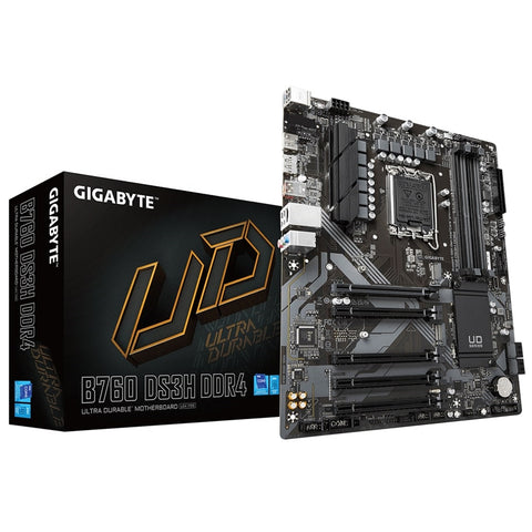Gigabyte B760 DS3H DDR4 Ultra Durable Intel 1700 Socket Motherboard, ATX, 4x DDR4 Slots, 2x M.2 Sockets, GbE LAN, 1x DisplayPort / 1x HDMI Port