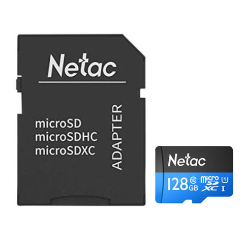 Netac P500 128GB MicroSDXC Card with SD Adapter, U1 Class 10, Up to 90MB/s