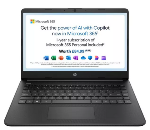 HP 14s-dq3500sa 14" Laptop - Intel® Celeron®, 64 GB eMMC, Black