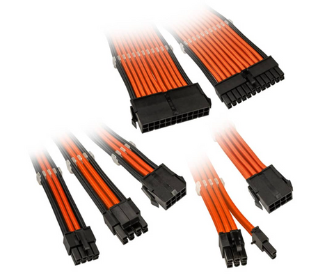 Kolink Core Adept Braided Cable Extension Kit - Flame Orange