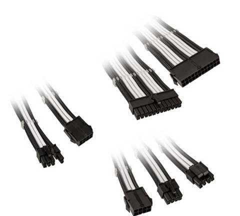 Kolink Core Adept Braided Cable Extension Kit - Jet Black/Brilliant White