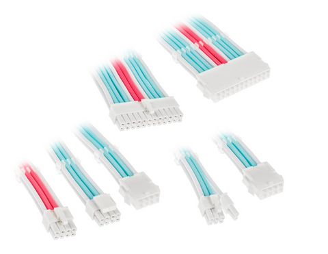 Kolink Core Adept Braided Cable Extension Kit - Brilliant White/Neon Blue/Pure Pink