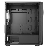 CIT Quake Black Micro-ATX PC Gaming Case with 1 x Infinity LED Strip 1 x 120mm Infinity Fan Included Tempered Glass Side Panel