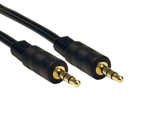 Male Stereo Jack To Jack Audio Cable Gold 3 metre 3.5mm Jack - Lightning Computers