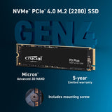 Crucial P3 Plus 4TB M.2 PCIe Gen4 NVMe Internal SSD - Up to 5000MB/s - CT4000P3PSSD8