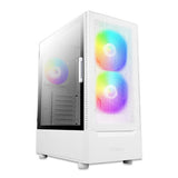 Antec NX410 Gaming Case w/ Glass Window, ATX, 3 x ARGB Fans, LED Control Button, Mesh Front, White