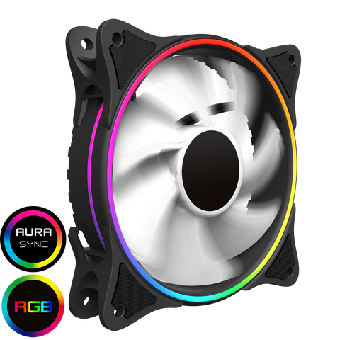GameMax Mirage White Fins Rainbow RGB 5V Addressable 3pin Header & 3pin M/B