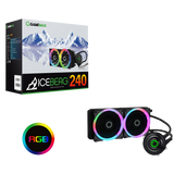 Iceberg 240mm Water Cooling System with 7 Colour PWM Fans