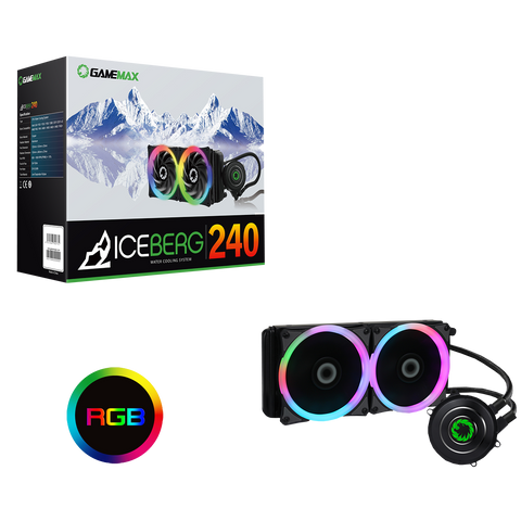 Iceberg 240mm Water Cooling System with 7 Colour PWM Fans