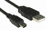 USB 2.0 A Male to Mini B 5 pin Data Cable Lead 1 metre - Lightning Computers