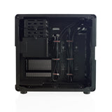 Riotoro GPX100 Morpheus Convertible Mini-to-Mid Tower Case, < EATX MB, Perforated Mesh, Red LED Fans, USB-C, Dual Chamber, Tool-less