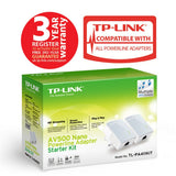 TP-Link TL-PA4010KIT V1.20 AV600 600 Mbps Nano Powerline Adapter Starter Kit, No Configuration Required, UK Plug - Pack of 2 - Lightning Computers - 3